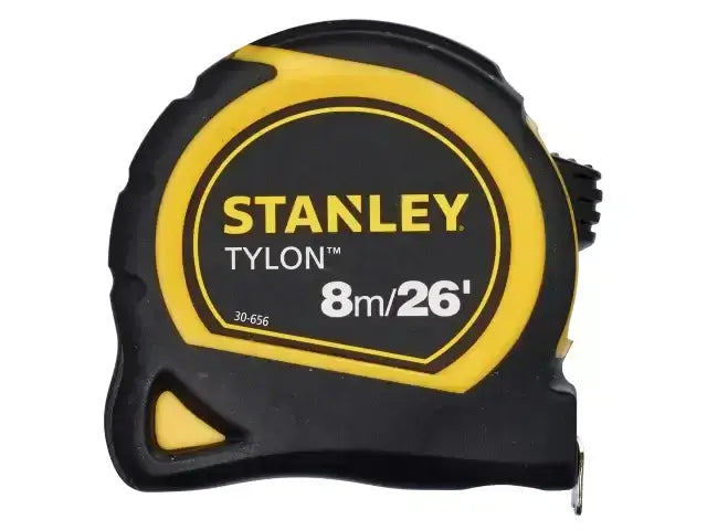 Stanley Tylon™ Pocket Tape 8m/26ft with ergonomic design and corrosion-resistant blade for precise measurements.