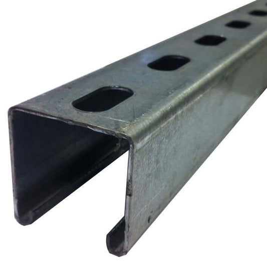 41x41x2.5mm slotted channel HDG 3000mm showing robust structure and durable galvanized finish.