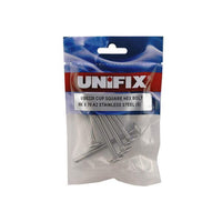 A2 304 stainless steel hex bolts in a package, featuring multiple cup square hex bolts, ideal for various construction applications.