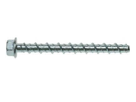 Screwbolts Hexagon Flange Head BZP, self-tapping steel anchor for concrete, brick, and stone installation.
