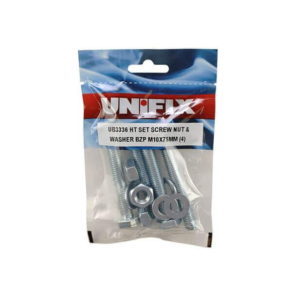 grade 8.8 hex nuts and washers set in packaging, including set screws and washers