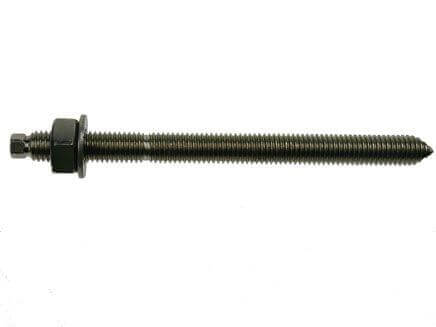 Resin threaded stud with nut and washer, designed for easy use with Glass Spin Capsules or Parabolt Injection Resin.