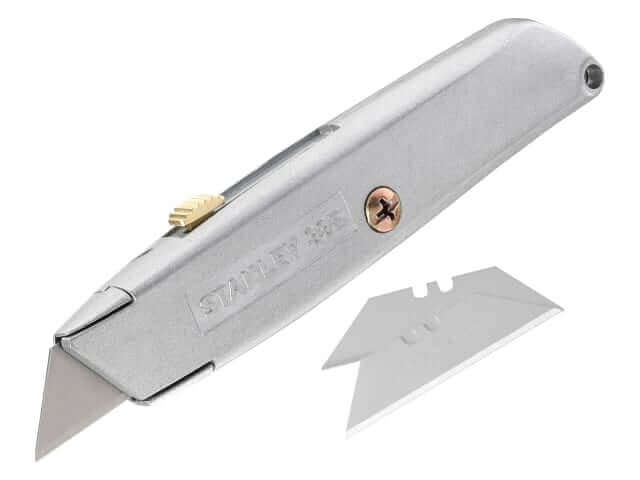 Stanley 99E retractable blade knife with ergonomic design and replacement blade for versatile cutting.