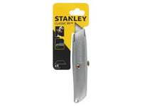 Stanley 99E Original Retractable Blade Knife with packaging, featuring ergonomic design and 3 stored blades.
