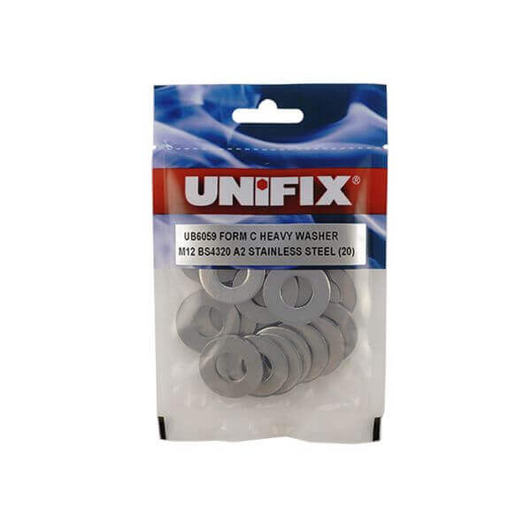 A2 304 stainless steel form C washers in packaging