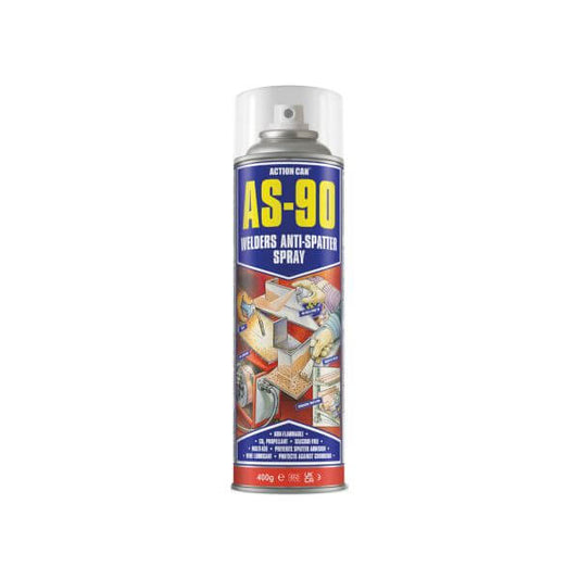 Action Can AS-90 Welders Anti-Spatter Spray 400ml bottle for effective welding protection and lubrication.