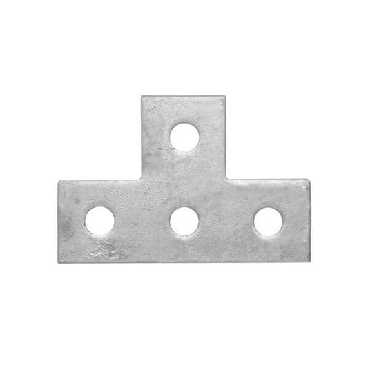 Flat T 4 Hole Bracket 89 x 138 HDG, durable metal bracket for structural support and assembly.