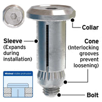 Countersunk Hollo-Bolt installation supplied by West Midlands Fasteners