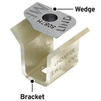 Type MF MetFloor fasteners showing bracket and wedge for MetFloor composite decking fasteners.