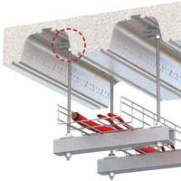 TR60 composite decking fixing installation detail showing two-part locking system and wiring arrangement.