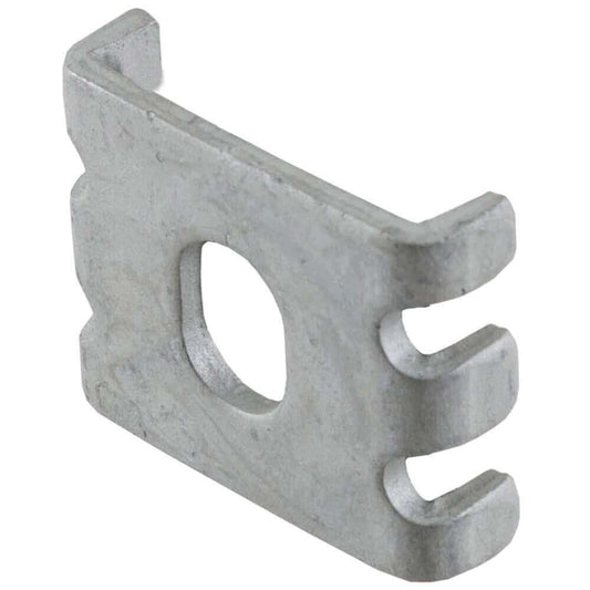 Mesh clip for 358 mesh, ideal for connecting panels to brickwork, available in 42.4mm and 48.3mm sizes.