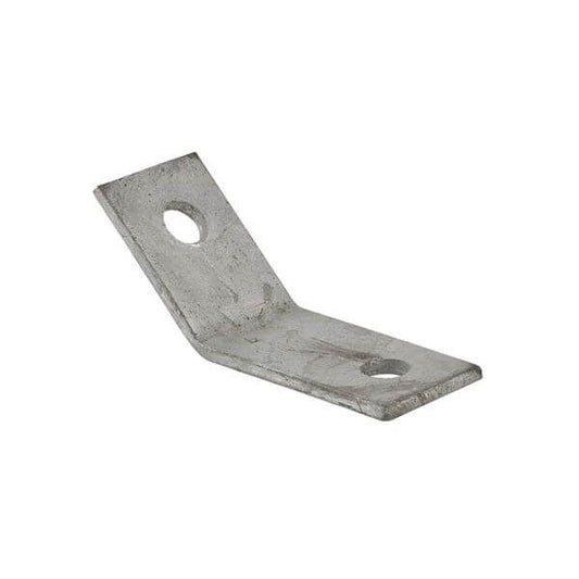 Obtuse angle bracket 2 hole 45DEG 58 X 75 HDG, ideal for structural support and mounting applications.