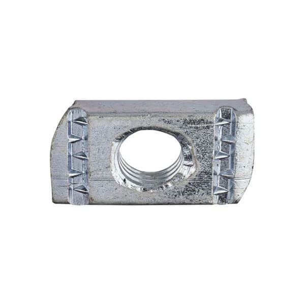 Plain channel nuts with zinc finish, suitable for channel support systems and durable in various applications.