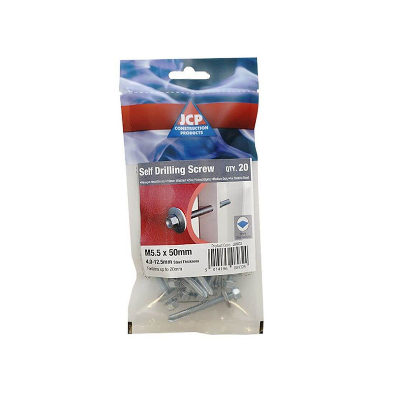 Metalfix self-drilling screws with EPDM washer in a package, designed for steel-to-steel connections.