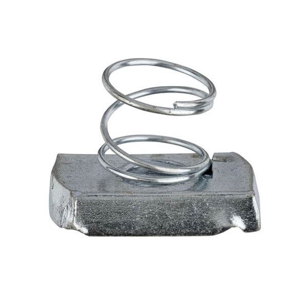short spring channel nut for fastening with spiral spring design