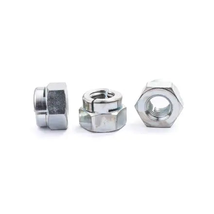 Steel Aerotight Nut Zinc/Clear CR3 in a set of three, showcasing its reusable self-locking design.