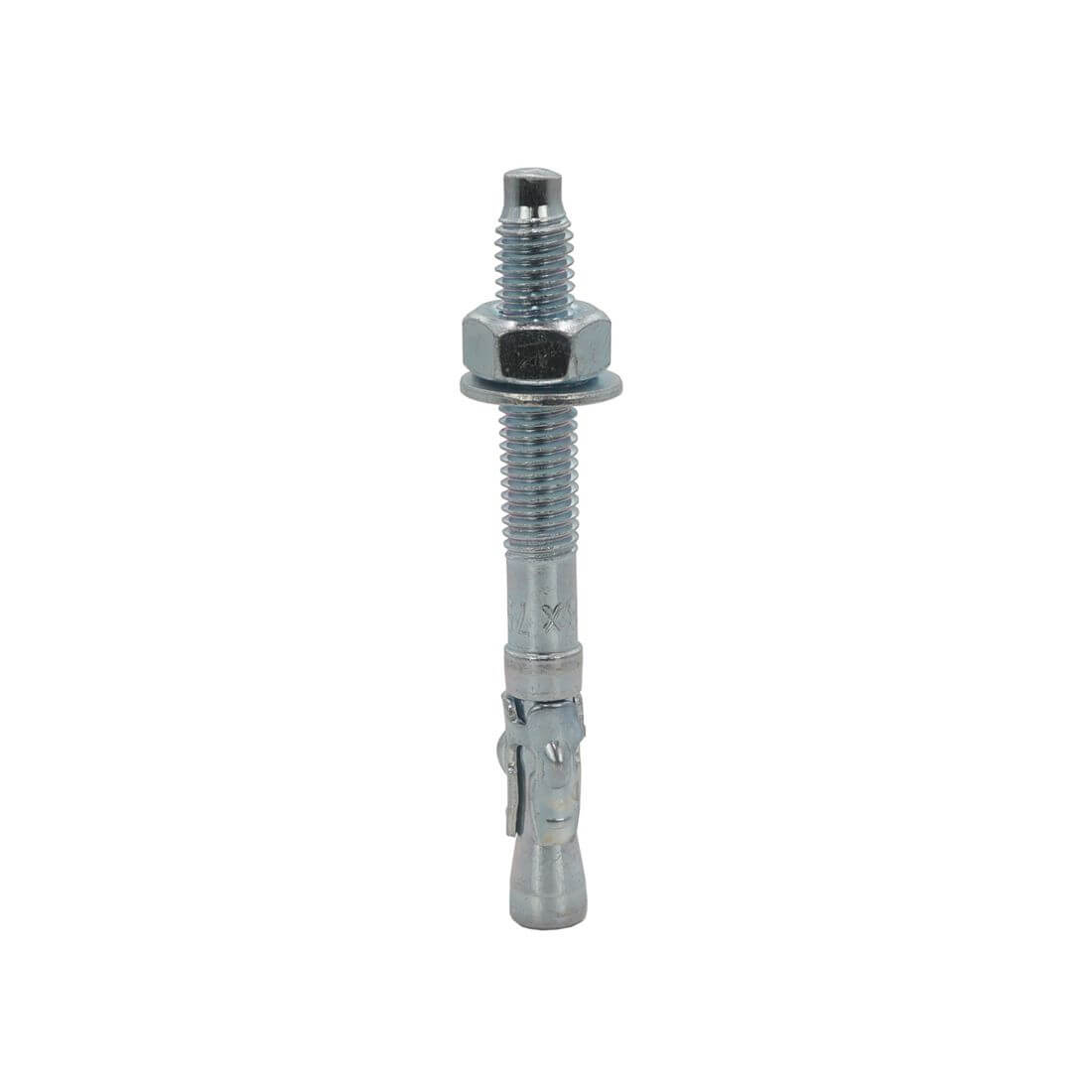Throughbolt Zinc Gr5.8 Steel BZP showing a secure and reliable through fixing for concrete applications.