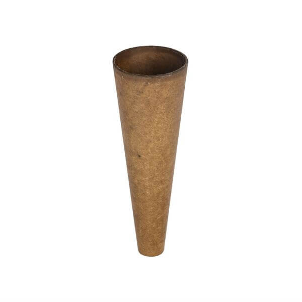 Waxed cone designed to secure bolts for concrete installation during structural steel work.
